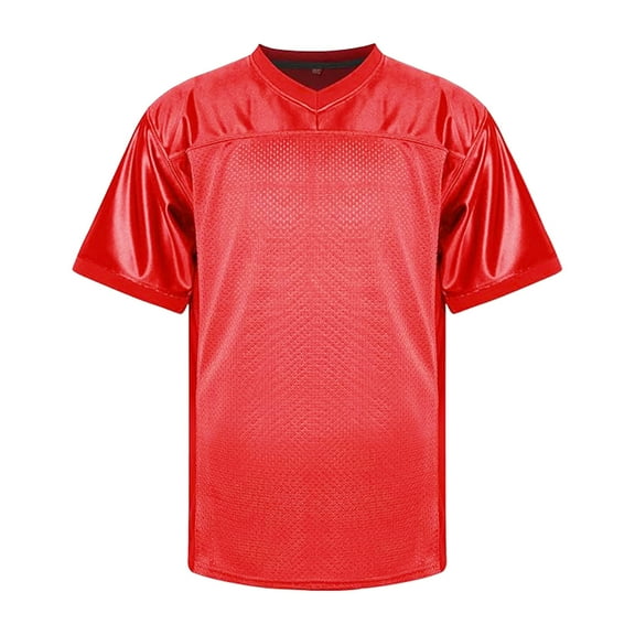 Bjutir Mens T Shirts Fashion Simple Sports T Shirt Hop Party Blank Football Top Red