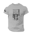 thumbnail image 1 of Bjutir Mens T Shirts Independence Day Graphic Print Summer Plus Size Shirts Short Sleeve Crew Neck Top Grey, 1 of 4