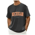 thumbnail image 1 of Bjutir Mens T-Shirts Oversize Spring And Summer Trend Young Large Size Pattern Printing Short Sleeve T Shirt Top Grey 2Xl, 1 of 4
