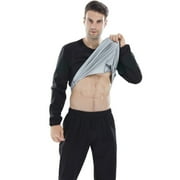 Bjutir Mens Tshirts Sauna Shirt For Sweat Top Compression Solid Color Workout Sports Shapewear Gym Exercise Long Sleeved Tees Shirts Black