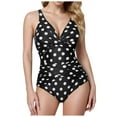 thumbnail image 1 of Bjutir One Piece Swimsuit Women Sexy 1 Piece Bathing Suit Summer Retro Ruched Push Up Vintage Padded Swimwear 2024 Tummy Control Shapewear Swimwear Black 2Xl, 1 of 7