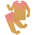 thumbnail image 1 of Bjutir Pajamas Set For Girls Boys Ice Cream Print Crewneck Tops And Pants Pjs Set Cozy Homewear Long Sleeve Clothing Set Size 2-10 Years, Pink, 1 of 4