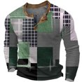 thumbnail image 1 of Bjutir Retro T Shirts For Men Long Sleeve Color Block Muscle Shirts Comfortable Gym Tops Size S-Xxxl Green, 1 of 2