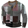 thumbnail image 1 of Bjutir Retro T Shirts For Men Long Sleeve Color Block Muscle Shirts Comfortable Gym Tops Size S-Xxxl Pink, 1 of 2
