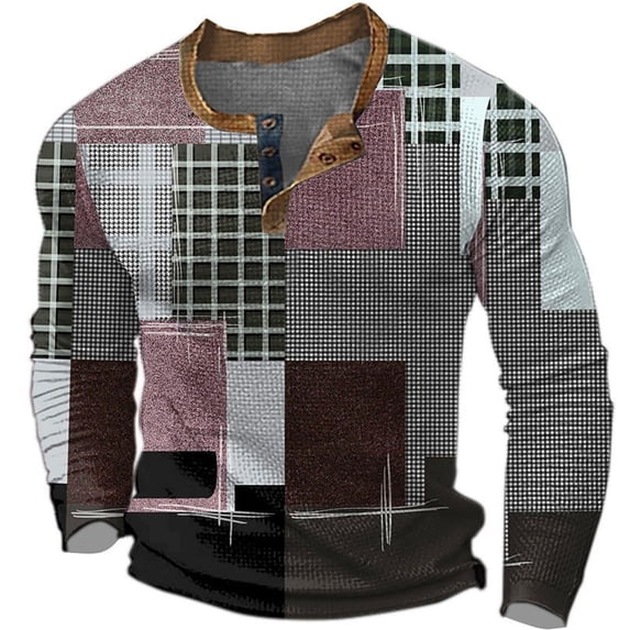 Bjutir Retro T Shirts For Men Long Sleeve Color Block Muscle Shirts Comfortable Gym Tops Size S-Xxxl Pink