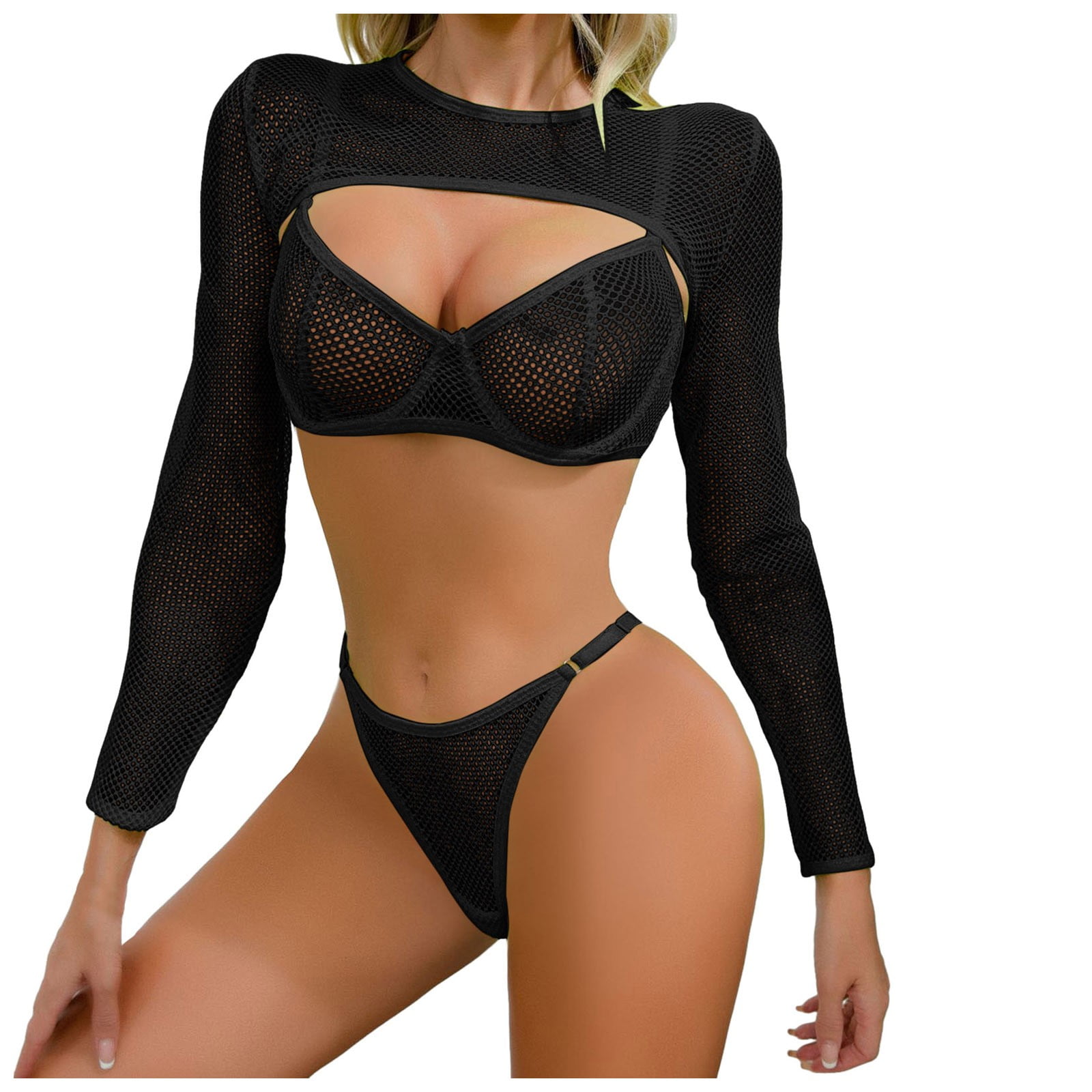 Yolossia Womens Sexy Transparent Bra G-string Thong Panties