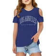thumbnail image 1 of Bjutir Summer Girls Shirts Graphic Print Short Sleeve Crew Neck T-Shirts Soft Girl Tees Size 3-4 Years Blue, 1 of 6