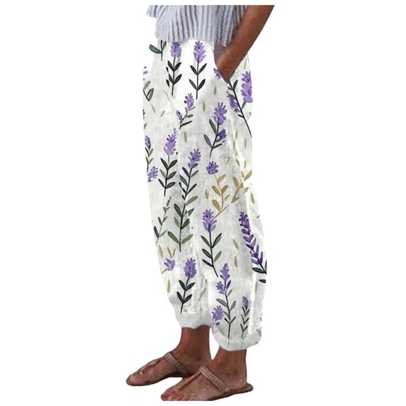 Bjutir Summer Pants For Women Spring Summer Fashion Casual Printed Trousers Pocket Casual Pants S