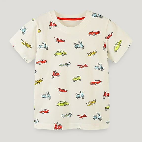 Bjutir Summer T-Shirts For Boys Toddler Girls Short Sleeve Cartoon Prints T Shirt Tops Clothes For 2-3 Years