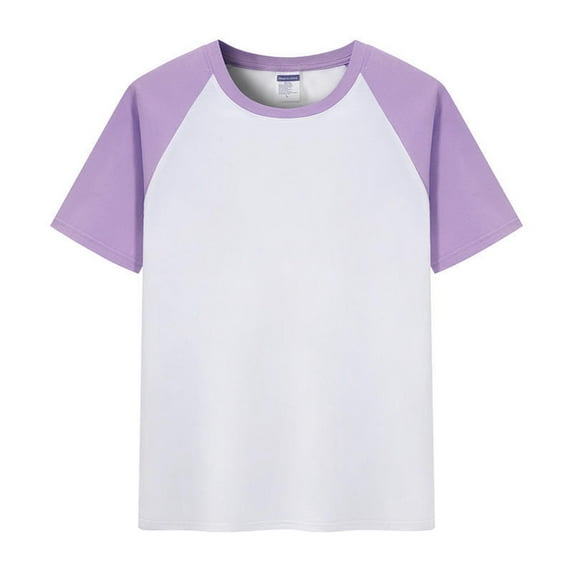 Bjutir Summer T-Shirts For Boys Toddler Kids Girls Casual Short Sleeve Colorblock Oversized Round Neck Cotton Tee Shirt Tops For 6-7 Years