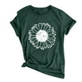 thumbnail image 1 of Bjutir Summer Tops For Women 2024 Women Casual Printing Short Sleeve O Neck Loose T Shirts Blouse Tops Green Xxl, 1 of 5