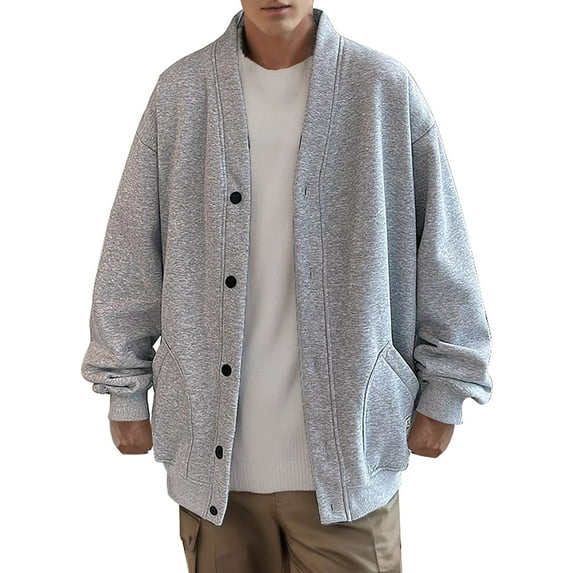 Bjutir Sweatshirts For Men Spring Autumn Cardigan Hoodie Button Closed