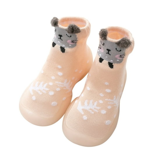 Bjutir Toddler Baby Cartoon Shoes Animals Print Elastic Infant Baby Walkings Shoes Pink 23(12-18 Months)