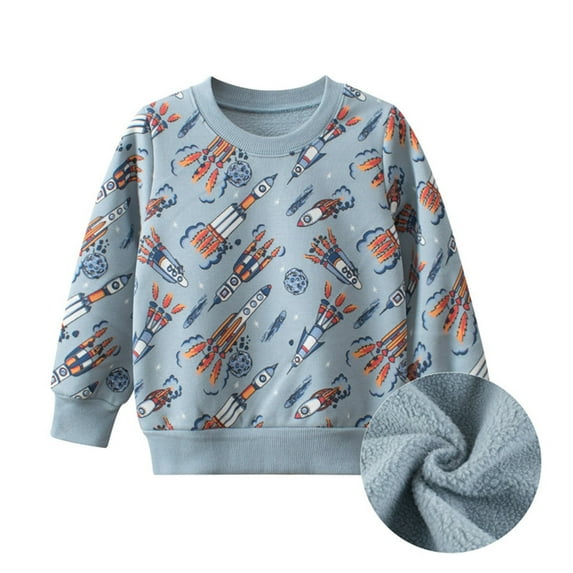 Bjutir Toddler Boy Christmas Outfit Long Sleeve Bys Tops Autumn Winter Girls Cartoon Prints Hoodie Tops Outwear For Children Clothes