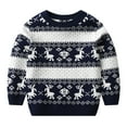 thumbnail image 1 of Bjutir Toddler Boy Christmas Outfit Long Sleeve Bys Tops Christmas Girls Winter Cartoon Deer Jacquard Knit Sweater Warm Sweater, 1 of 4