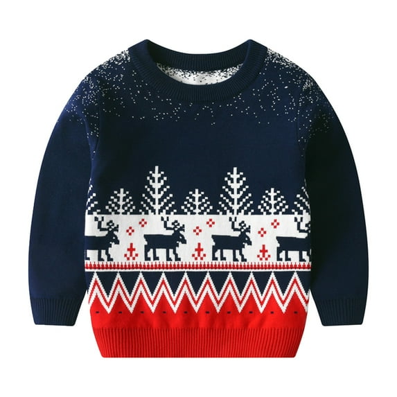 Bjutir Toddler Boy Christmas Outfit Long Sleeve Bys Tops Christmas Girls Winter Cartoon Knit Sweater Warm Sweater For Children Clothes