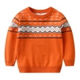 thumbnail image 1 of Bjutir Toddler Boys Girls Fall Winter Long Sleeve Knit Sweater Base Warm Sweater For Children Clothes Orange Size 2-3 Years, 1 of 1