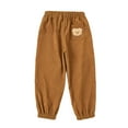 thumbnail image 1 of Bjutir Toddler Boys Pants Fall Winter Solid Color Comfortable Waist Kids Warm Long Pants Brown Size 4-5 Years, 1 of 7