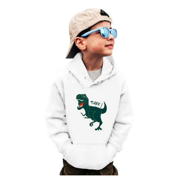 Bjutir Toddler Boys Sweatshirts Sweatshirts Crewneck Truck Shirt Dinosaur Long Sleeve Pullover Tops Tees White 3-4 Years