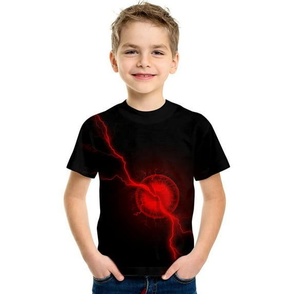 Bjutir Toddler Boys T Shirts Summer Short Sleeve Girls Shirt Fashion Cool 3D Prints Shirt Gift Trendy Kid Shirt Kid T Shirt Youth Shirt Top For 5-6 Years
