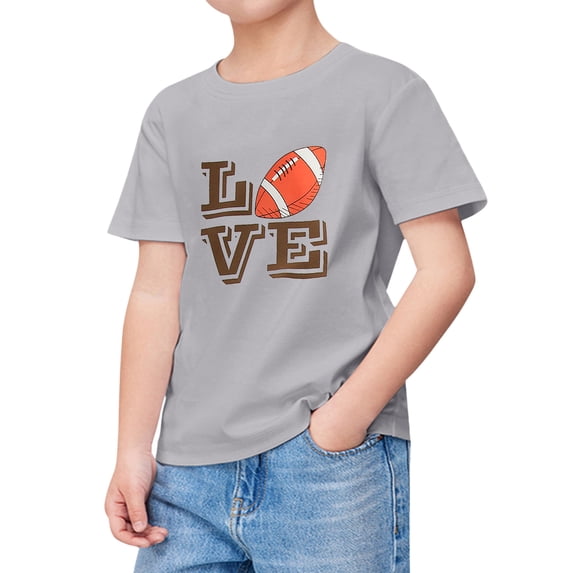 Bjutir Toddler Boys T Shirts Summer Short Sleeve Shirts For Teen Kids Child Rugby Football Letter Prints T Shirt Girls Fans Gift Tops For 10-11 Years