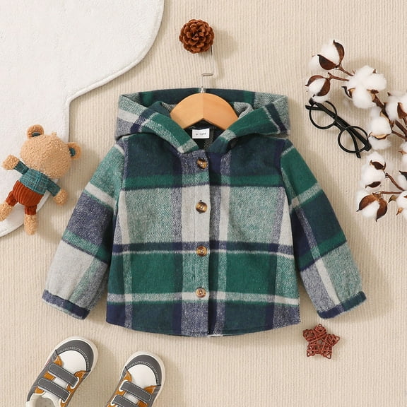 Bjutir Toddler Boys Tops Autumn Winter Girls Long Sleeve Shirt Plaid Prints Shirt Tops Outwear For Children Clothes