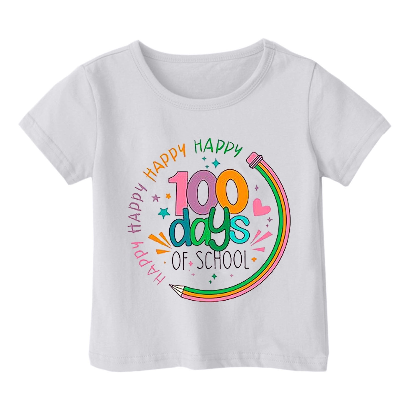 Bjutir Toddler Girls Tops Cool 100 Days Of School Shirt Boys 100Th Day ...