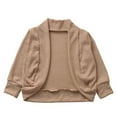 thumbnail image 1 of Bjutir Toddler Kids Baby Girls Knitted Sweater Long Sleeve Cardigan Open Front Coats Fall Winter Solid Color Warm Jacket Outwear Khaki 3-4 Years, 1 of 4