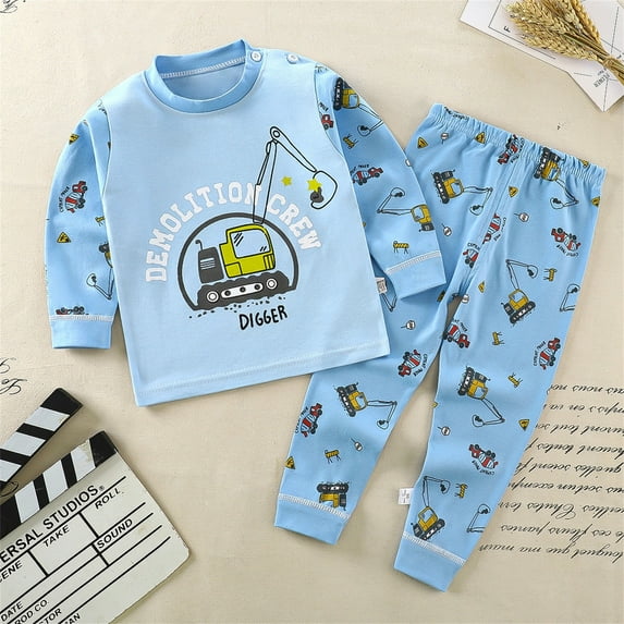 Bjutir Toddler Kids Baby Girls Long Sleeve Cute Cartoon Tops Pants Sleepwear Pajamas Outfits Set 2Pcs