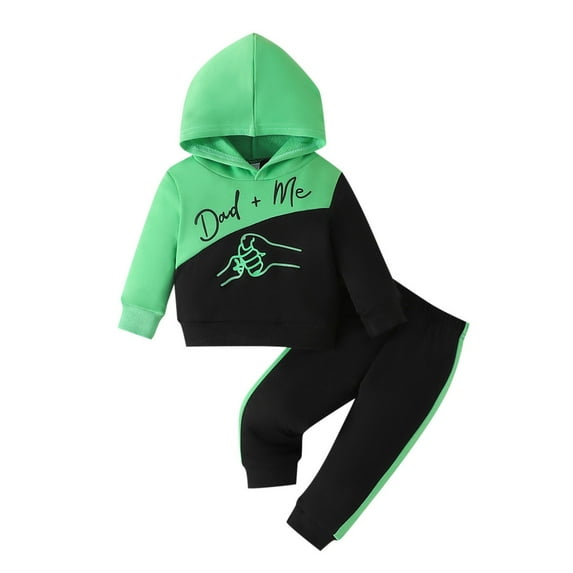 Bjutir Toddler Kids Soft Tops Baby Boy Clothes Long Sleeve Letter Printed Hoodie Tops Sweatsuit Pants Outfit Set 12-18 Months