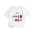 thumbnail image 1 of Bjutir Toddler Kids Soft Tops Summer New Childrens Clothing Girls Short Sleeve T Shirt Easter Bunny Easter Egg Printed Round Neck Children T Shirt 5-6 Years, 1 of 6