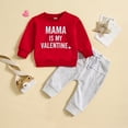 thumbnail image 1 of Bjutir Valentines Day Baby Toddler Outfit Set Boys Long Sleeve Letter Prints Tops And Pants Child Kids 2Pcs Set Outfits Kids Clothese For 24M, 1 of 1