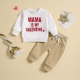 thumbnail image 1 of Bjutir Valentines Day Outfit Toddler Baby Boys Long Sleeve Letter Prints Tops And Pants Child Kids 2Pcs Set Outfits Kids Clothese For 6M, 1 of 8
