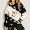 thumbnail image 1 of Bjutir Valentines Day Women Tops 2024 Fashion Sweatshirt Printed Round Neck Long Sleeved Casual Hoodie, 1 of 5