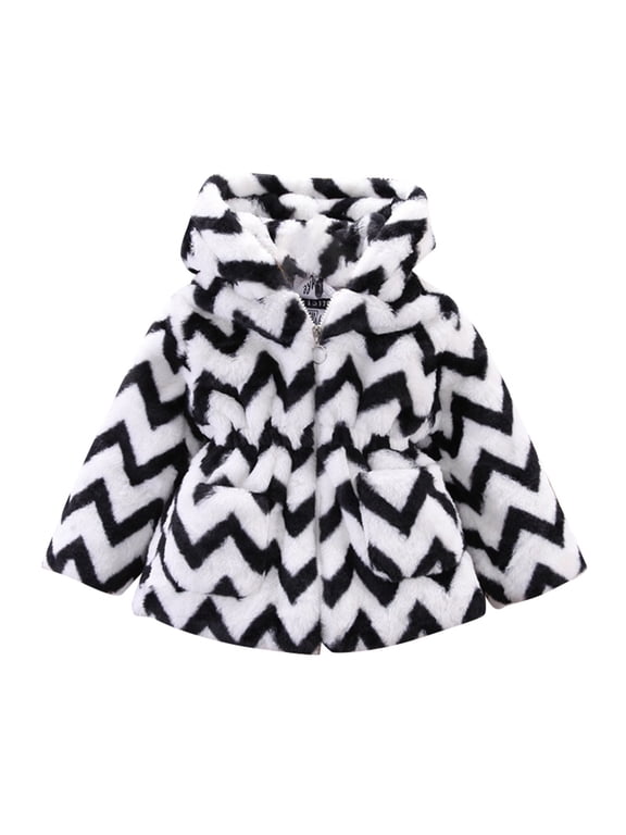 Winter Coats For Girls Thick Padded Long Sleeve Fleece Warm Jacket Size 2-3 Years