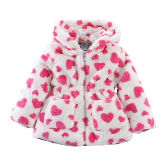 Bjutir Winter Coats For Girls Thick Padded Long Sleeve Fleece Warm Jacket Size 4-5 Years