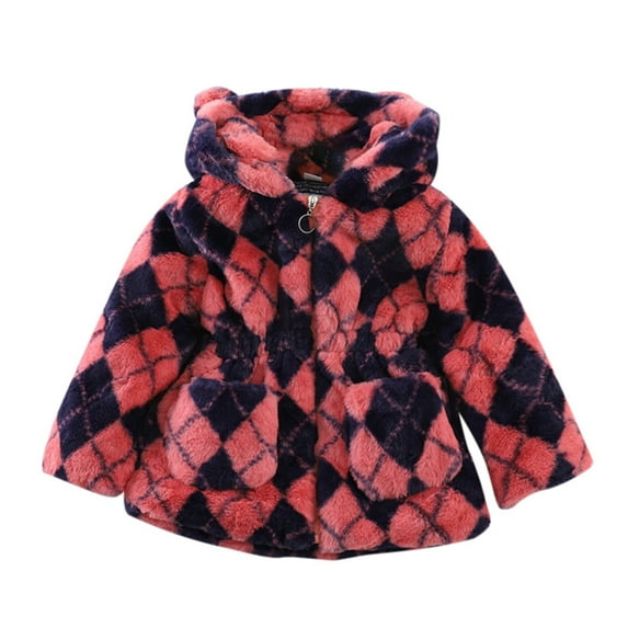 Bjutir Winter Coats For Girls Thick Padded Long Sleeve Fleece Warm Jacket Size 6-7 Years