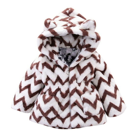 Bjutir Winter Coats For Girls Thick Padded Long Sleeve Fleece Warm Jacket Size 7-8 Years