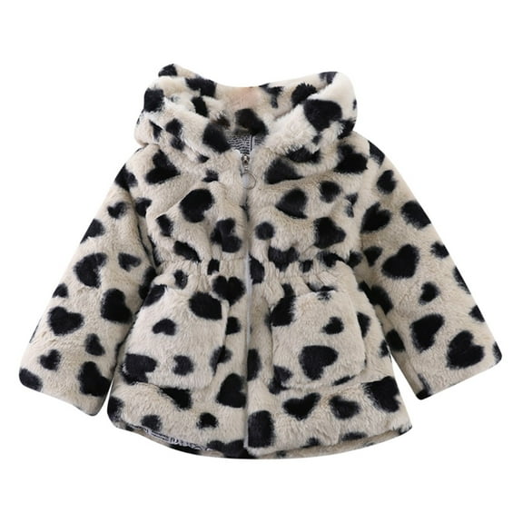 Bjutir Winter Coats For Girls Thick Padded Long Sleeve Fleece Warm Jacket Size 7-8 Years