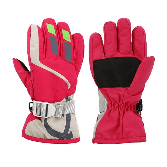 Bjutir Winter Gloves For Kids Outdoor Boys Girls Snow Skating Snowboarding Windproof Warm Ski Gloves For M(7-11 Years)