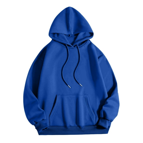 Bjutir Women Hoodie Sweatshirts Daily Home Outdoor Workout Solid Color Long Sleeve Hoodies Sweatshirts Pocket Top Sweatshirt Dark Blue