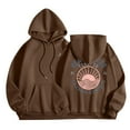 thumbnail image 1 of Bjutir Women Hoodie Sweatshirts Round Neck Hoodie Sweatshirt Seaside Beach Sunrise Sunset Collection Top Coffee, 1 of 5