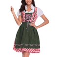 thumbnail image 1 of Bjutir Women'S German Dress Women 1Pc Dress+1Pc Apron+1Pc Silk Ribbon Oktoberfest People'S Traditional Folk Style Dress Dress Festival Party Ball Dress, 1 of 9