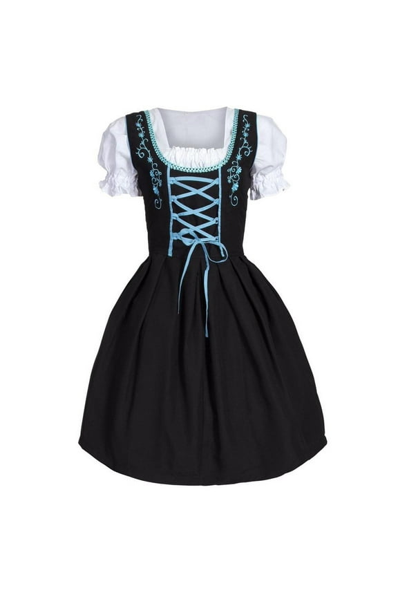 Women'S German Dress Womens Oktoberfest Bavarian Girl Drindl Tavern Maid Dress