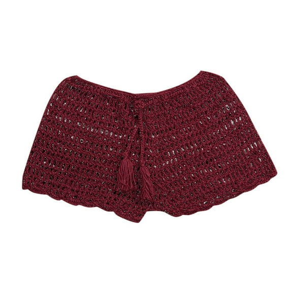 Bjutir Women Swim Bottoms Swimsuits Summer Solid Color Handwoven Stretchable Strap Hollow Flat Corner Swim Shorts Fashion Breathable Beach Swimming Pants L