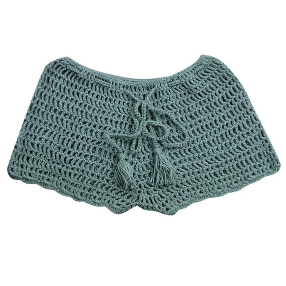 Bjutir Women Swim Bottoms Swimsuits Summer Solid Color Handwoven Stretchable Strap Hollow Flat Corner Swim Shorts Fashion Breathable Beach Swimming Pants Army Green M