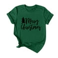 thumbnail image 1 of Bjutir Women T Shirts Crew Neck Short Sleeve Christmas Print Loose T Shirt Top Fall Winter Womens Clothes Green, 1 of 5