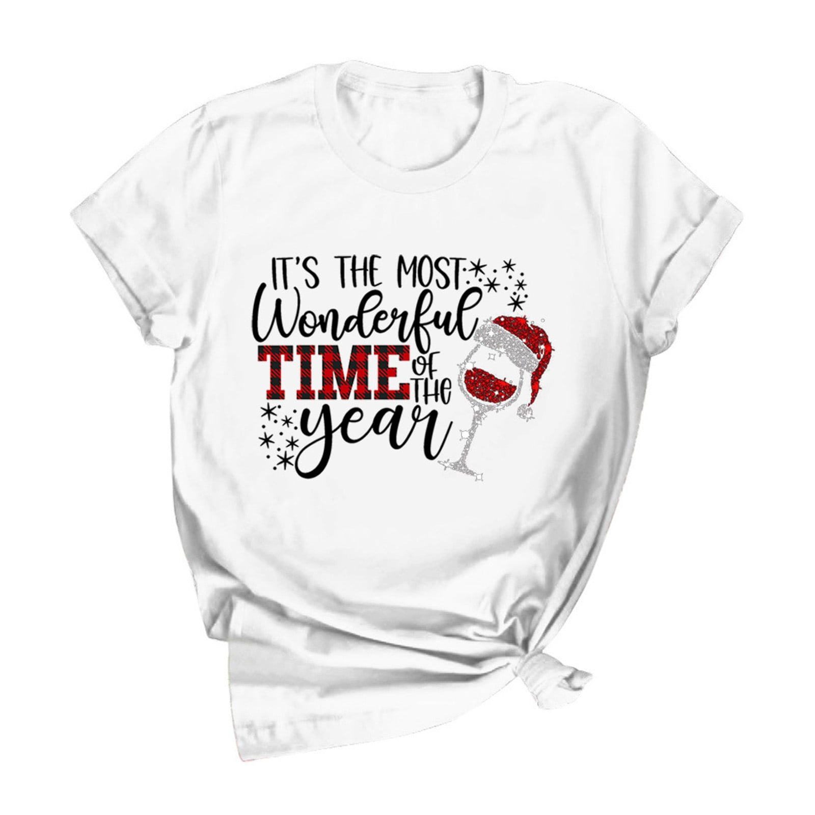 Bjutir Women T Shirts Merry Christmas Printed Short Sleeve Crew Neck T