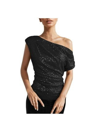 One Shoulder Black Top