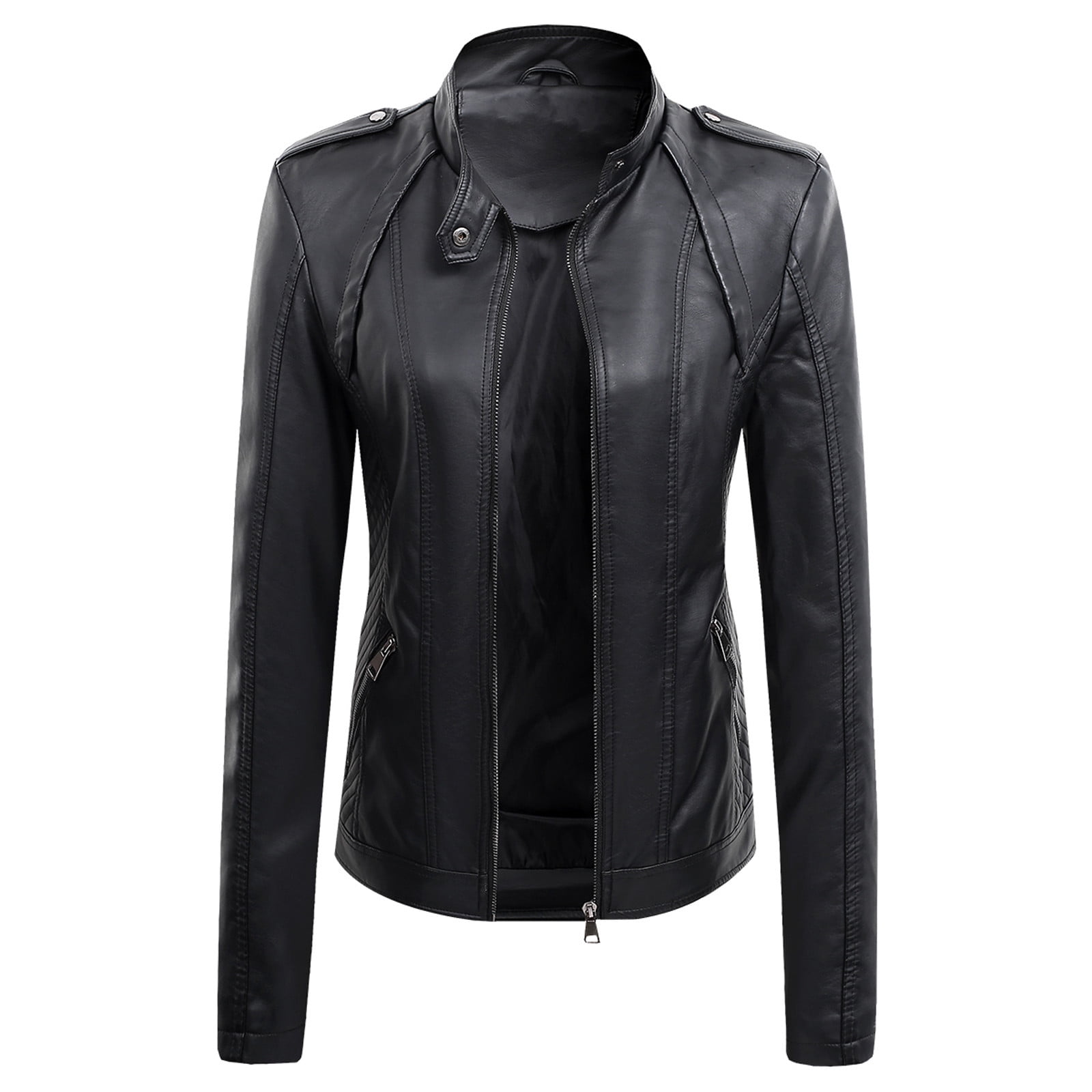 Bjutir Womens Down Jackets Coat Winter Leather Jacket Long Sleeve Coat